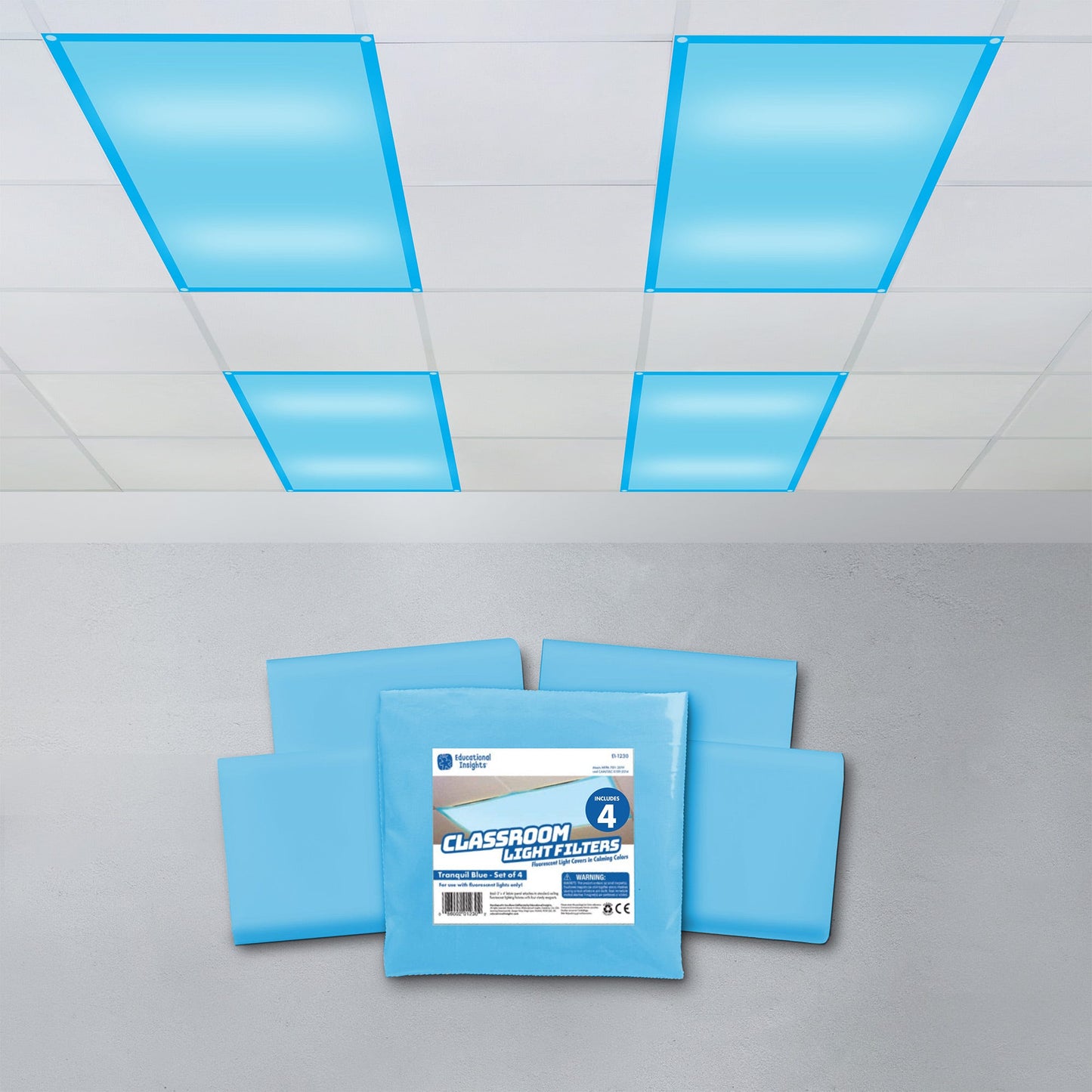 Fluorescent Light Filters (Tranquil Blue), Set of 4