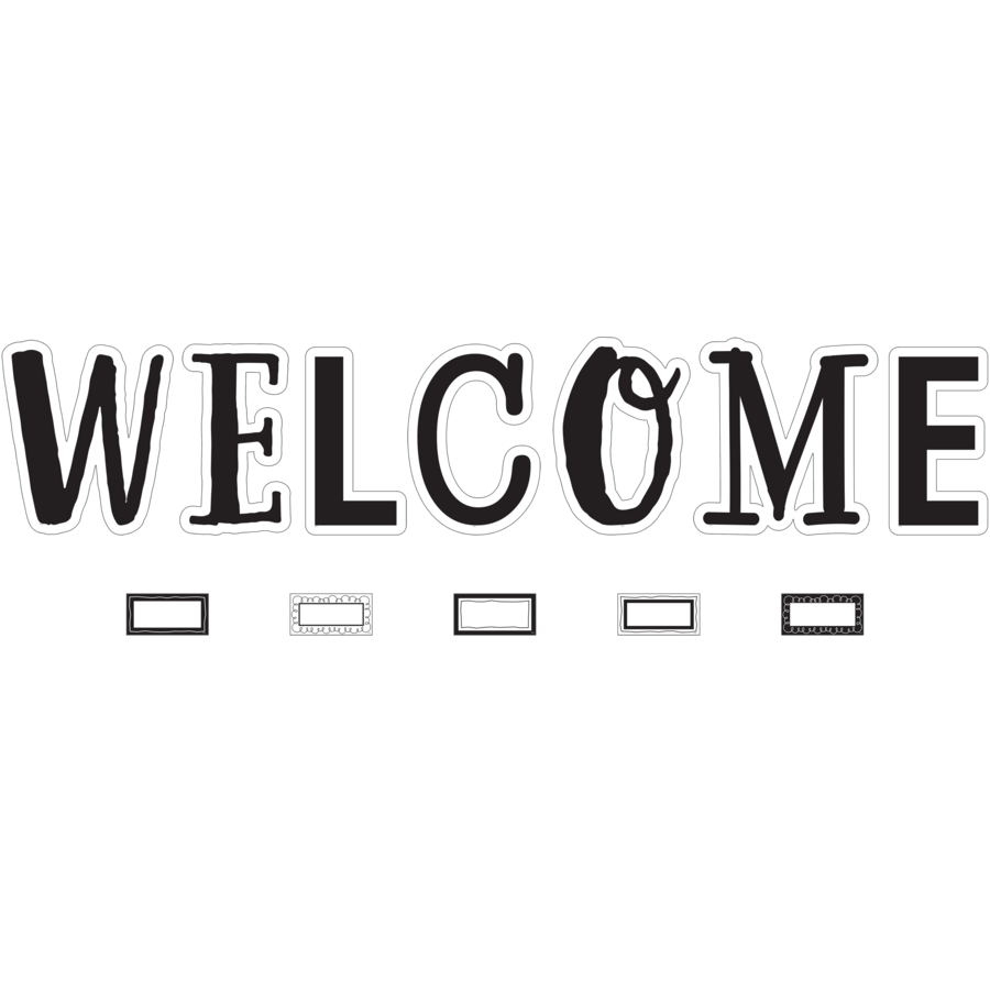 Black and White Welcome Bulletin Board Set