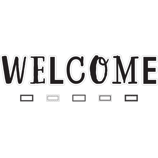 Black and White Welcome Bulletin Board Set