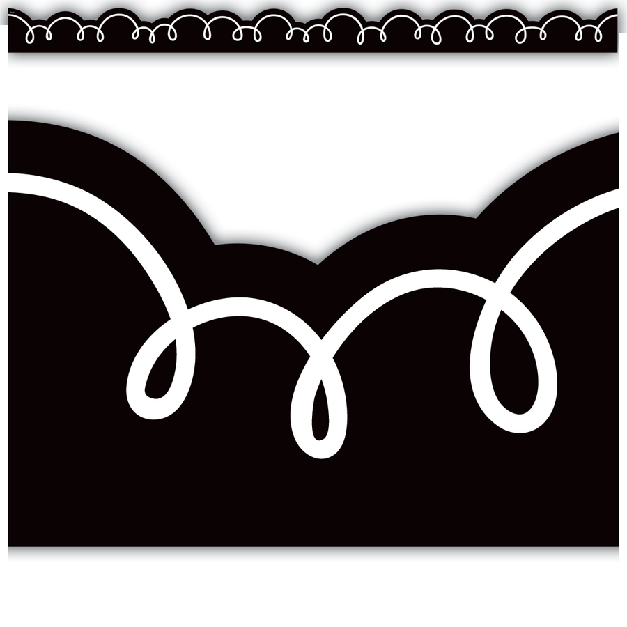 Black with White Squiggles Die-Cut Border