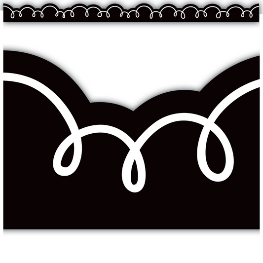 Black with White Squiggles Die-Cut Border