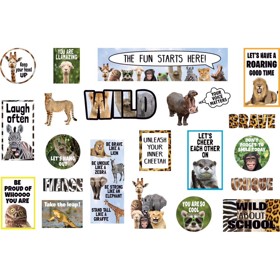 Go Wild Animals Mini Bulletin Board Set