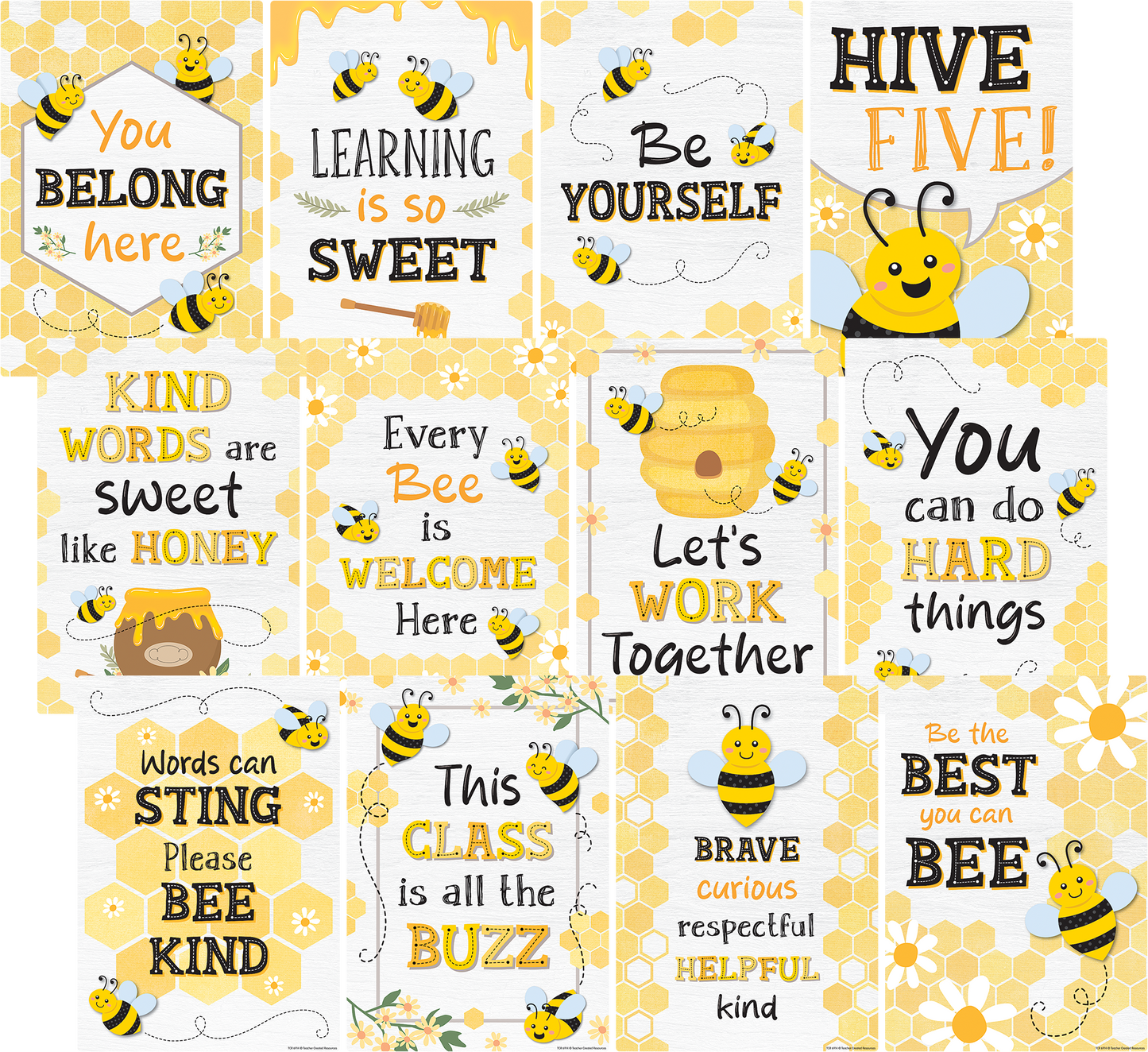 Buzzing Bees Positive Sayings Small Poster Pack