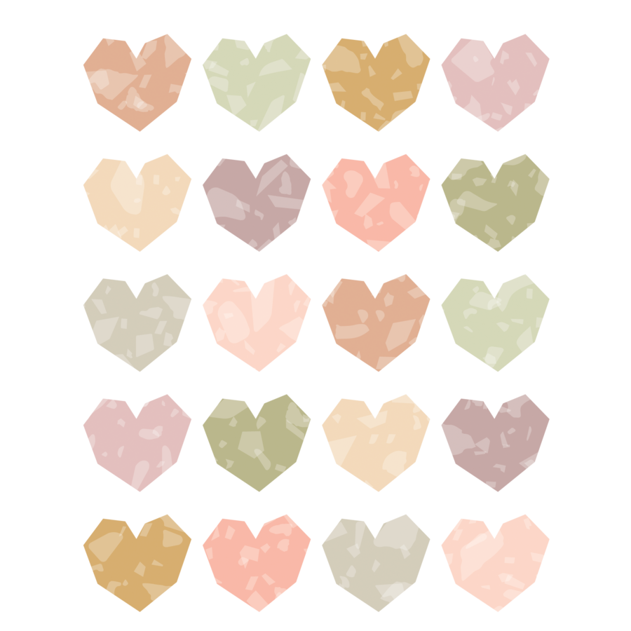 Terrazzo Tones Heart Stickers