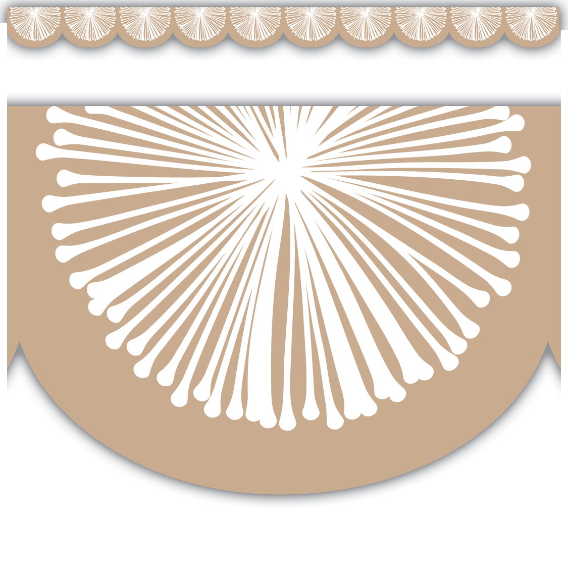 Natural Poms Scalloped Magnetic Border