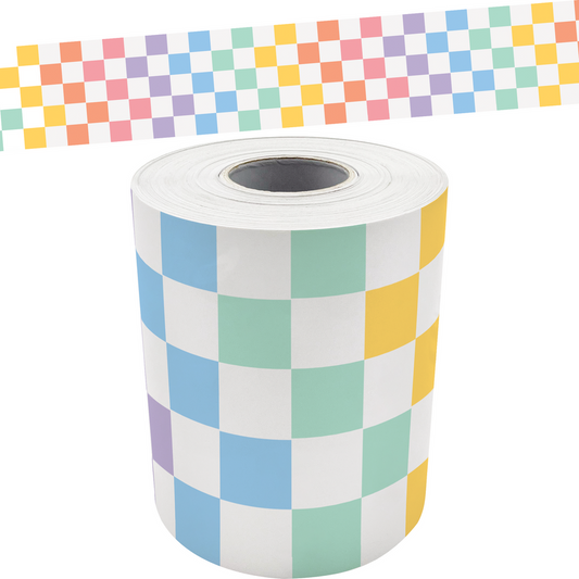 Cool for School Checkers Straight Rolled Border