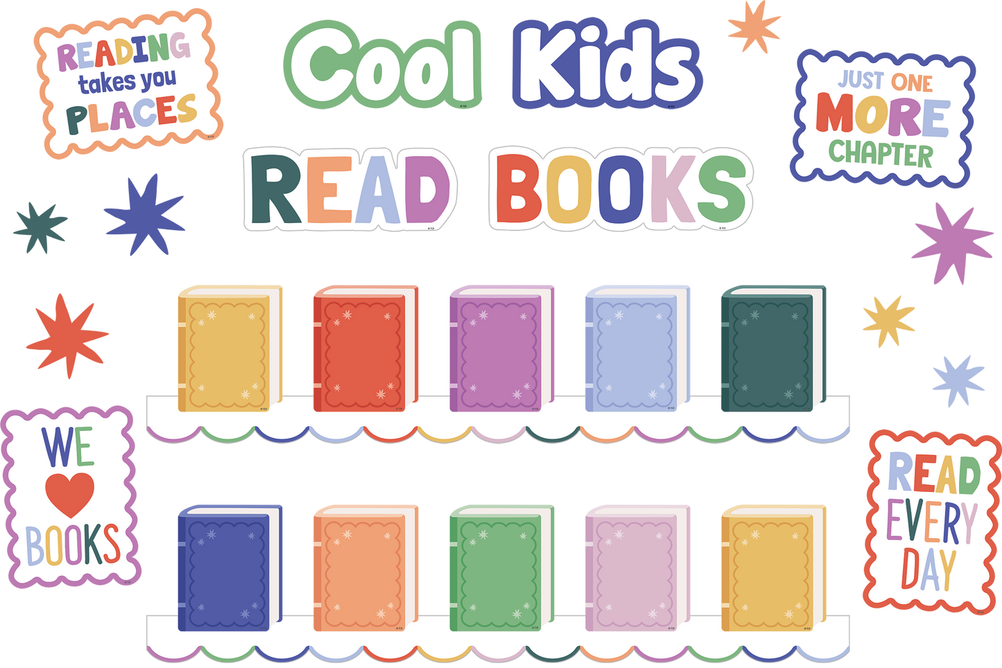 Color Crush Cool Kids Read Books Mini Bulletin Board