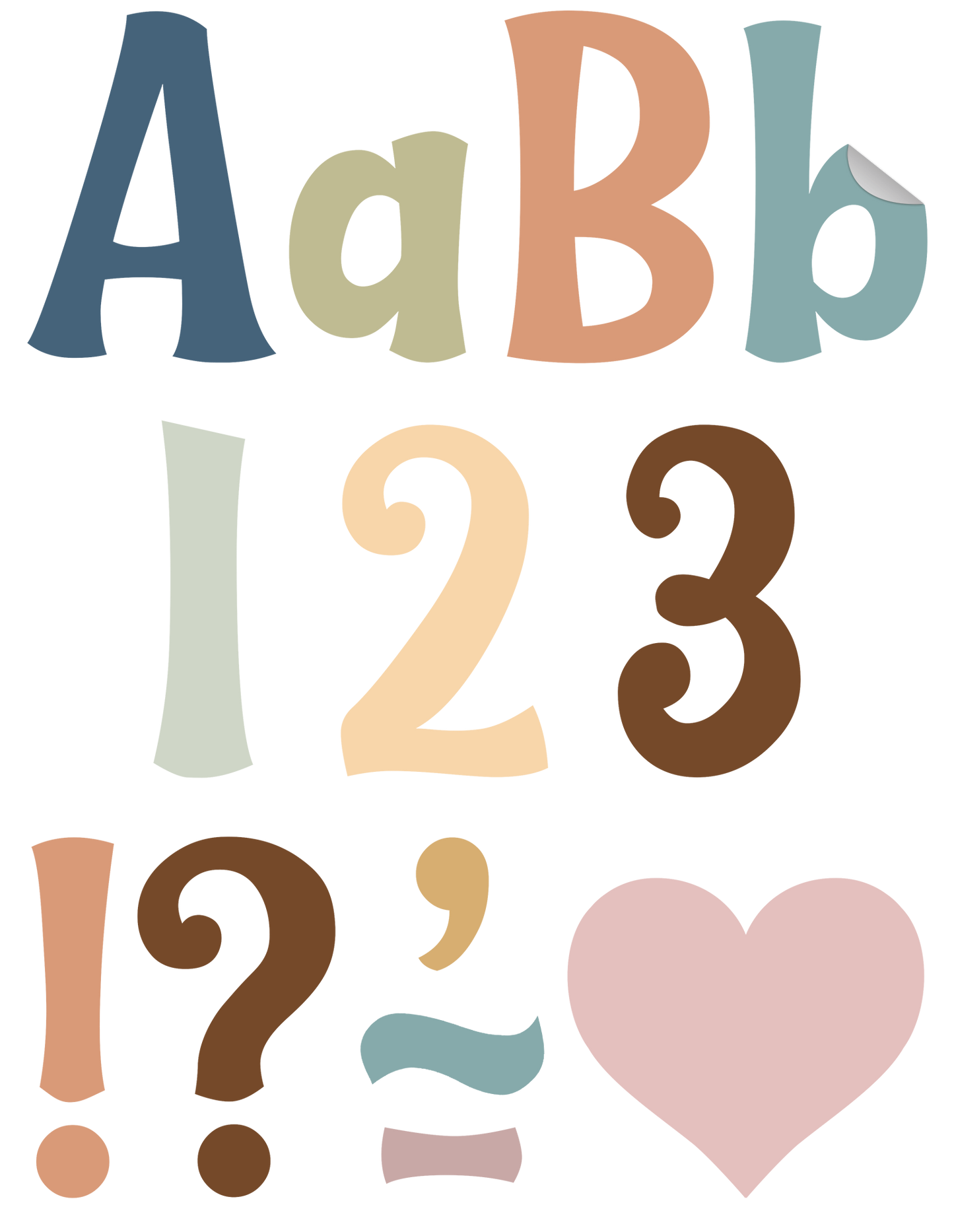 Calming Colors 4" Wild Whimsy Self-Adhesive Letters Combo Pack
