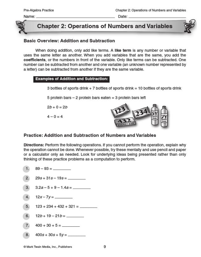 Pre-Algebra Practice Grades 6-12