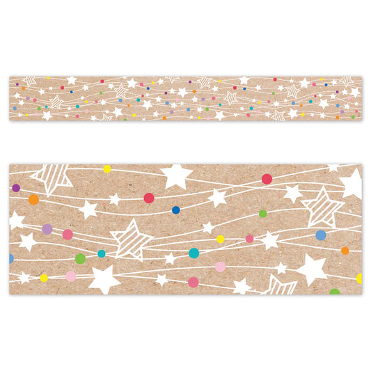 Colorful Kraft Stars on Strings EZ Border