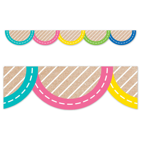Krafty Pop Colorful Kraft Jumbo Scallop EZ Border