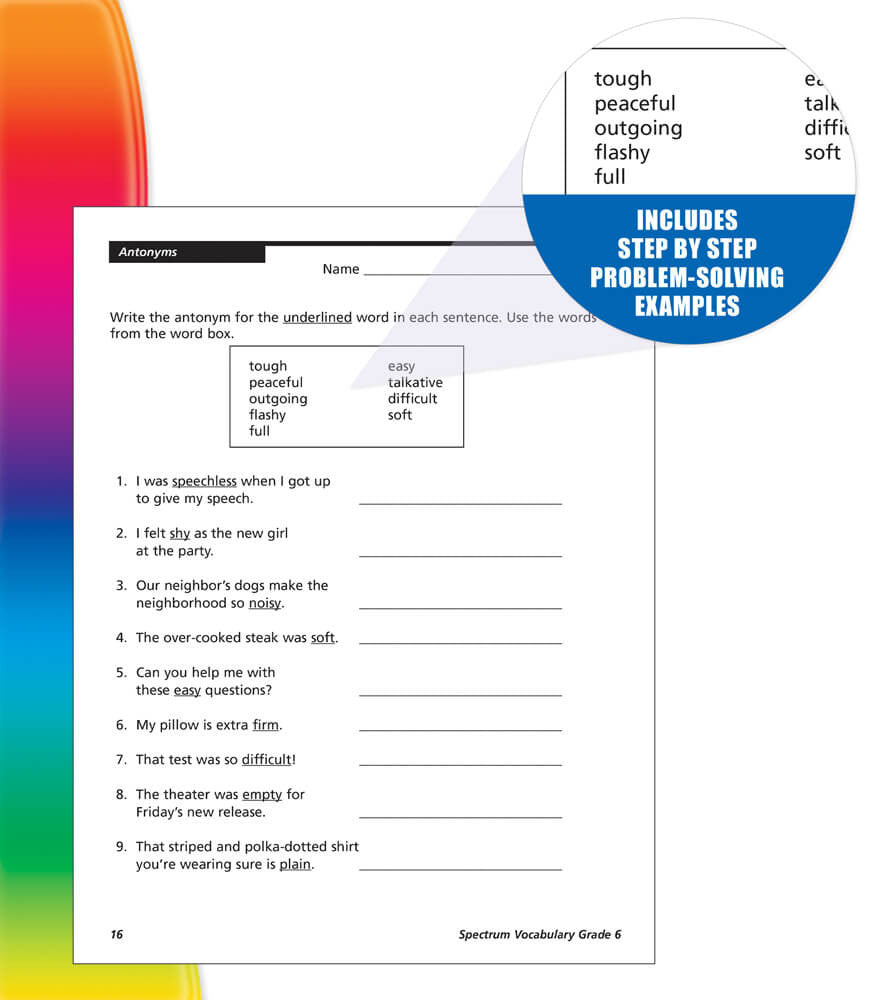 Spectrum Vocabulary Grade 6