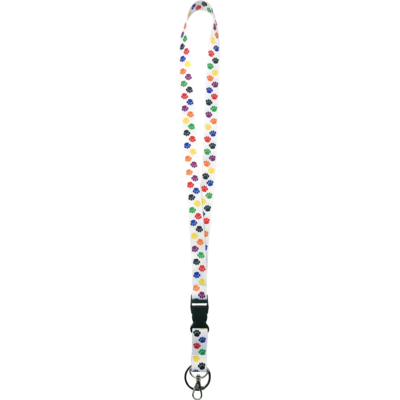 Colorful Paw Prints Lanyard