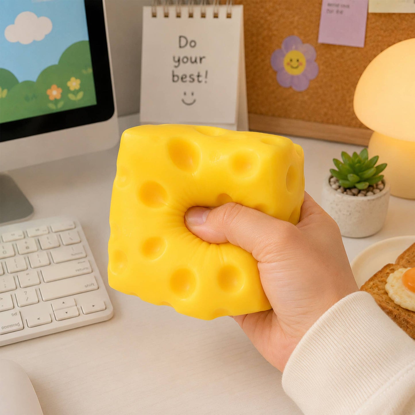 Cheese Squishy – Slow-Rise Sensory Squeeze Toy