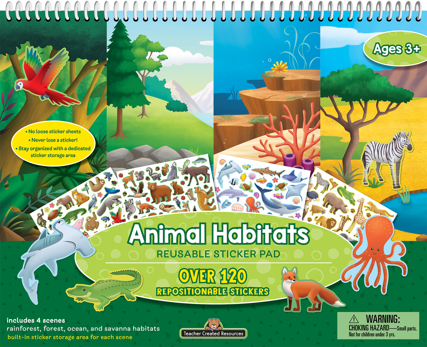 Animal Habitats Reusable Sticker Pad