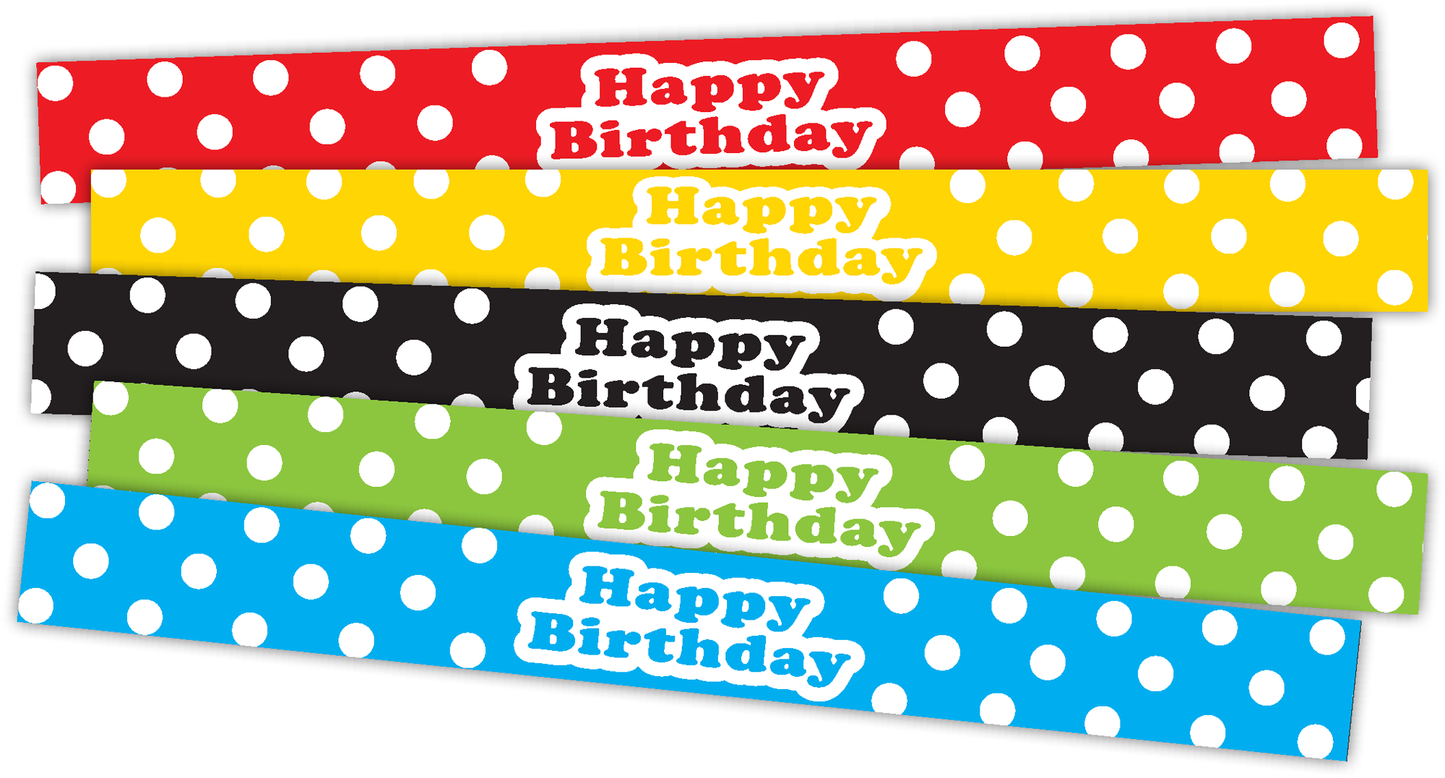 Polka Dots Happy Birthday Slap Bracelets