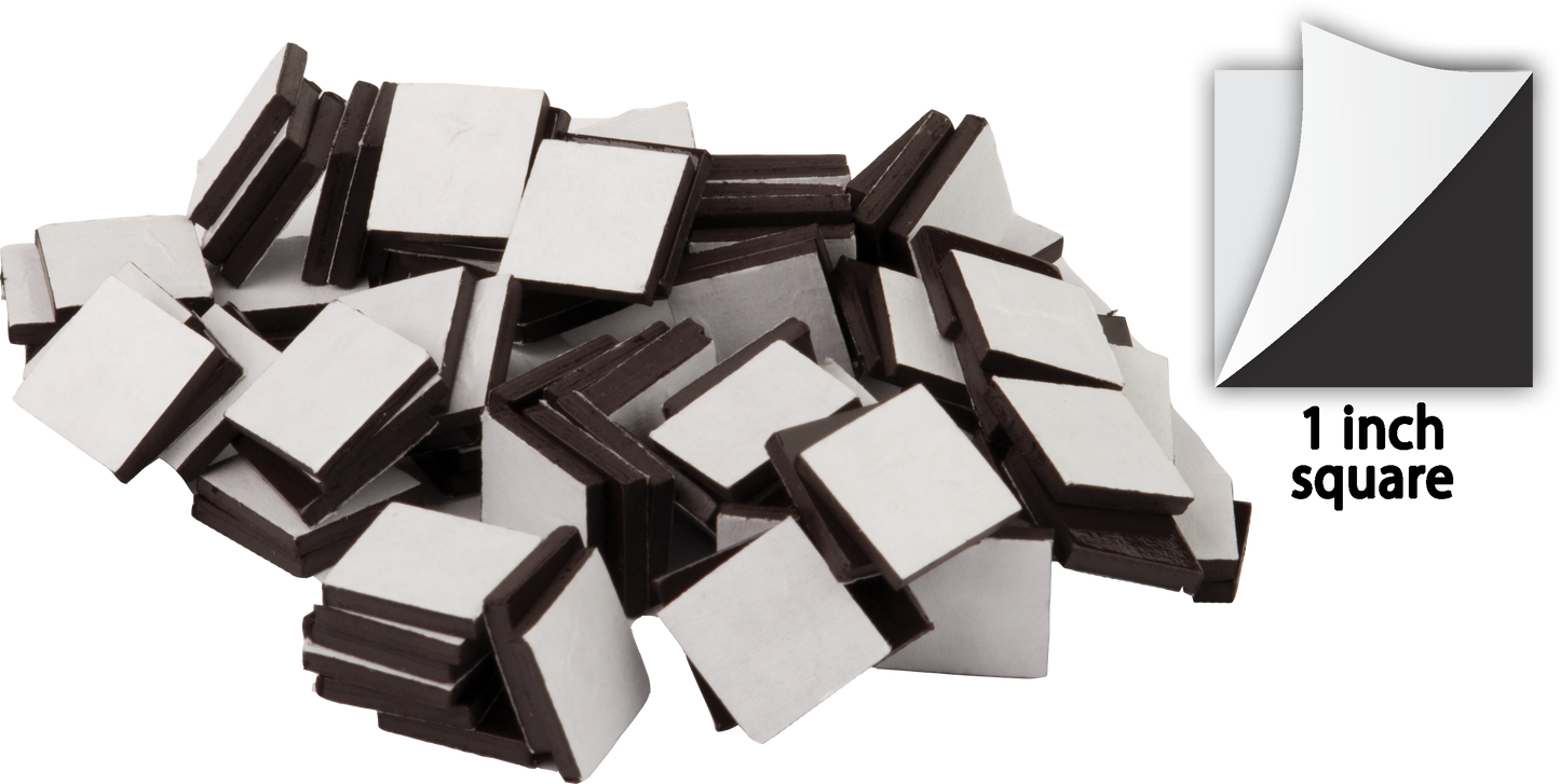 Adhesive Magnetic Squares (1" sq)