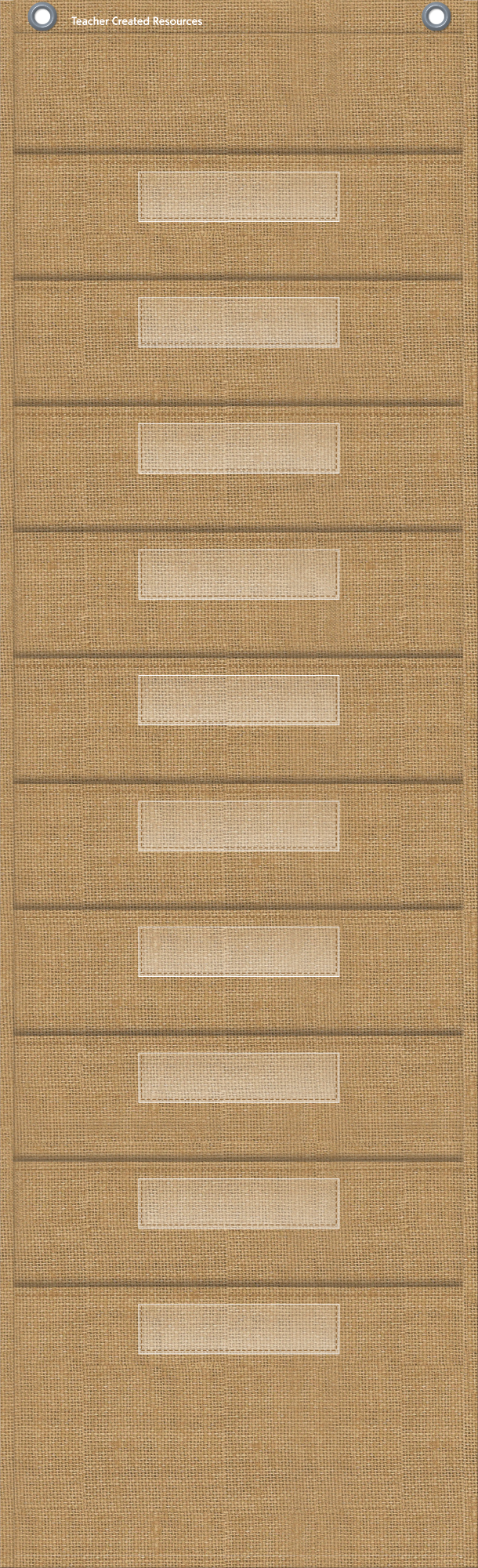 Burlap 10 Pocket File Storage Pocket Chart (14" x 58")