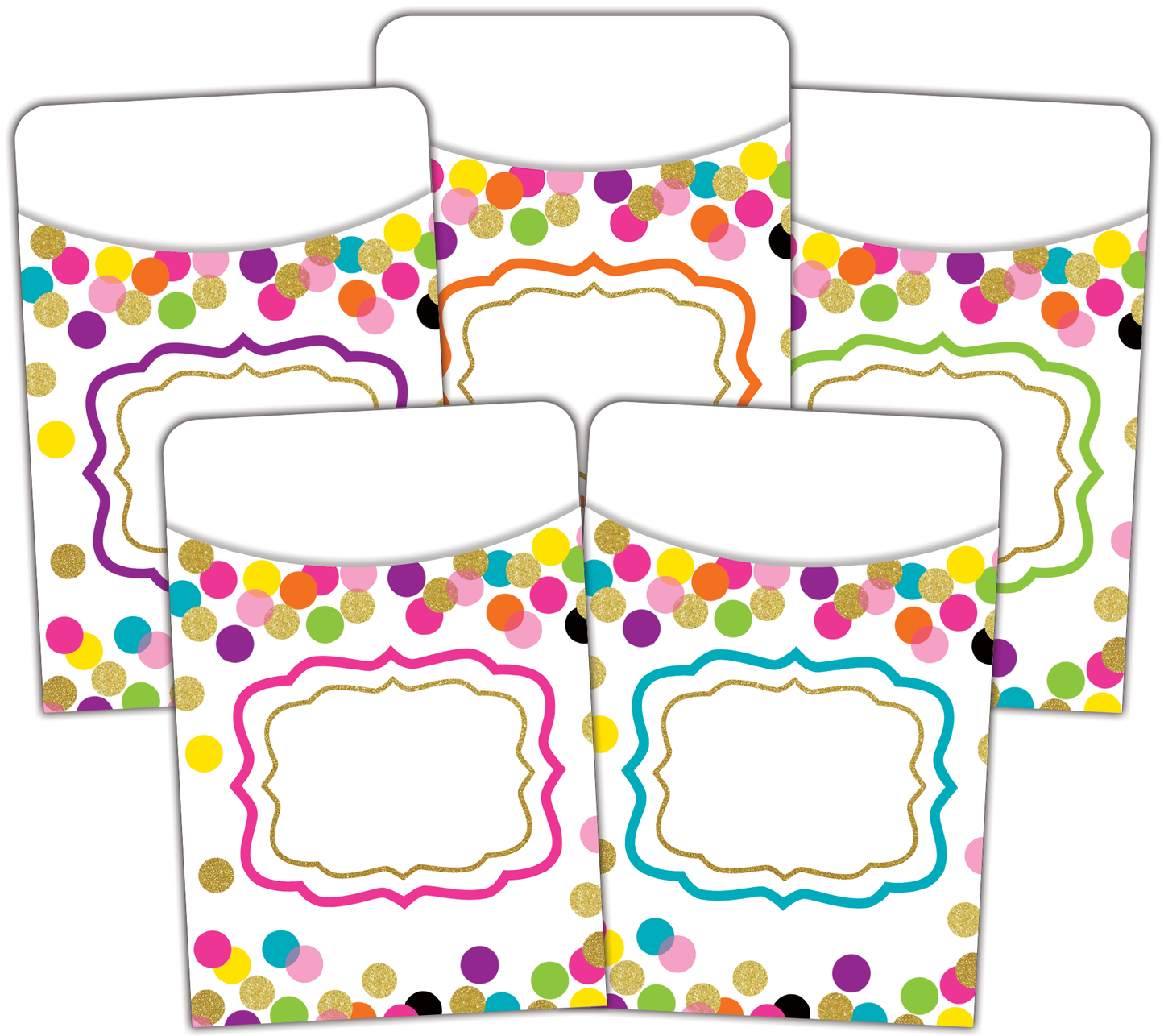 Confetti Library Pockets - Multi-Pack