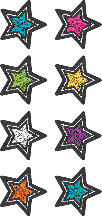Chalkboard Brights Stars Mini Stickers