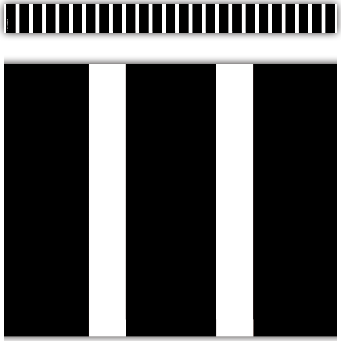 Black and White Vertical Stripes Straight Border Trim
