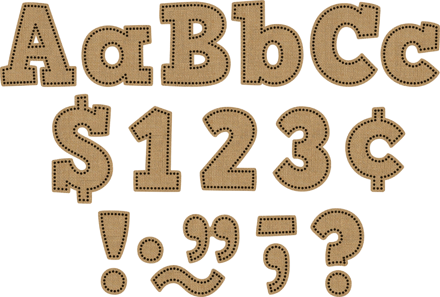 Burlap Bold Block 4" Letters Combo Pack