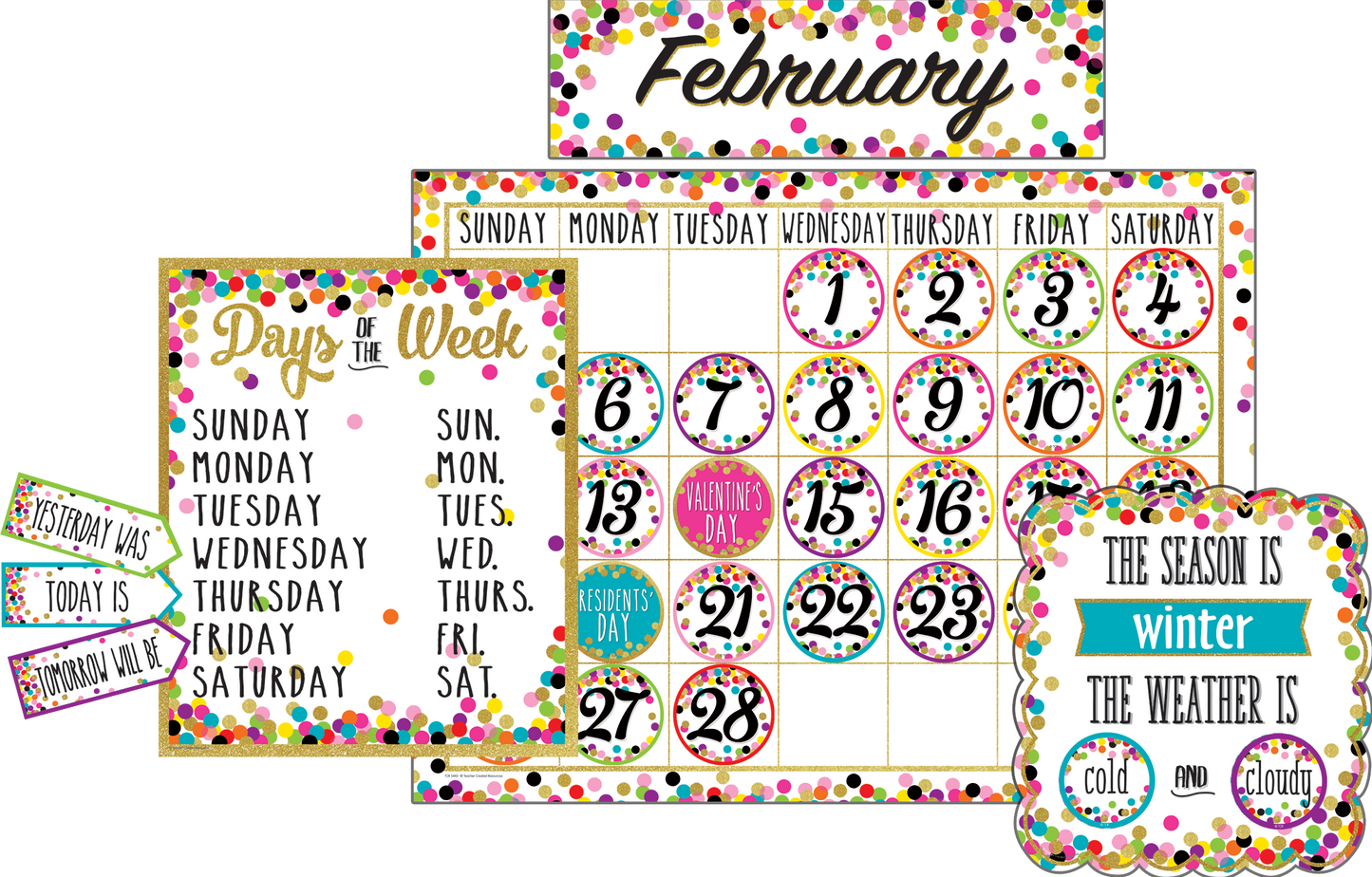 Confetti Calendar Bulletin Board