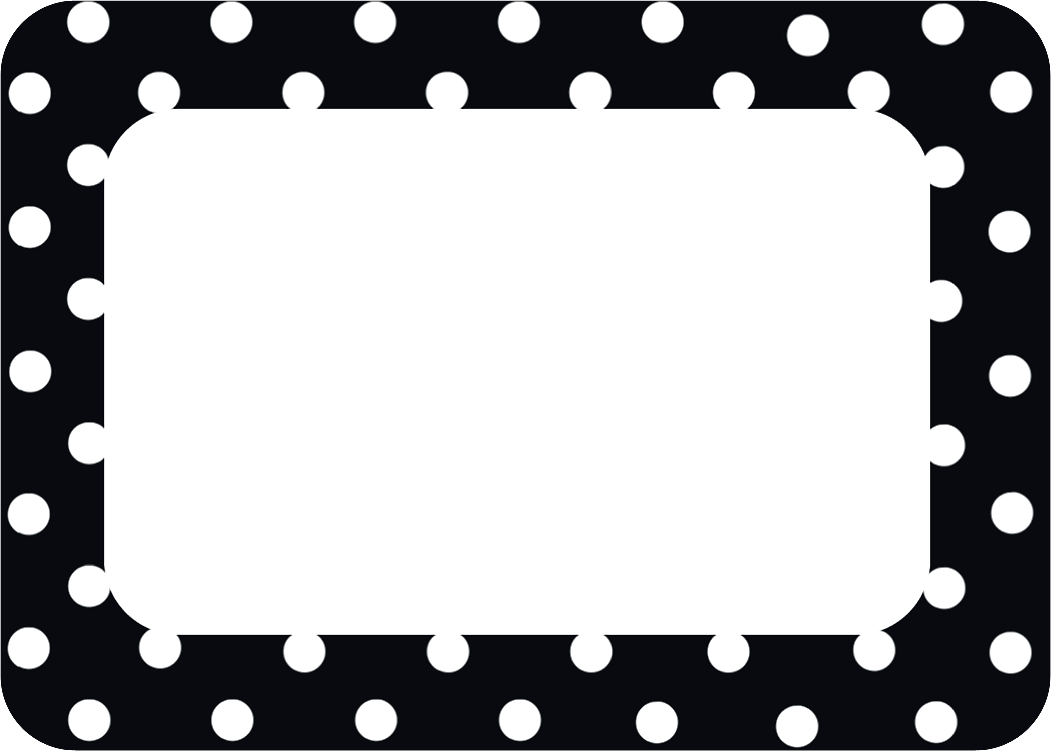 Black Polka Dots 2 Name Tags/Labels