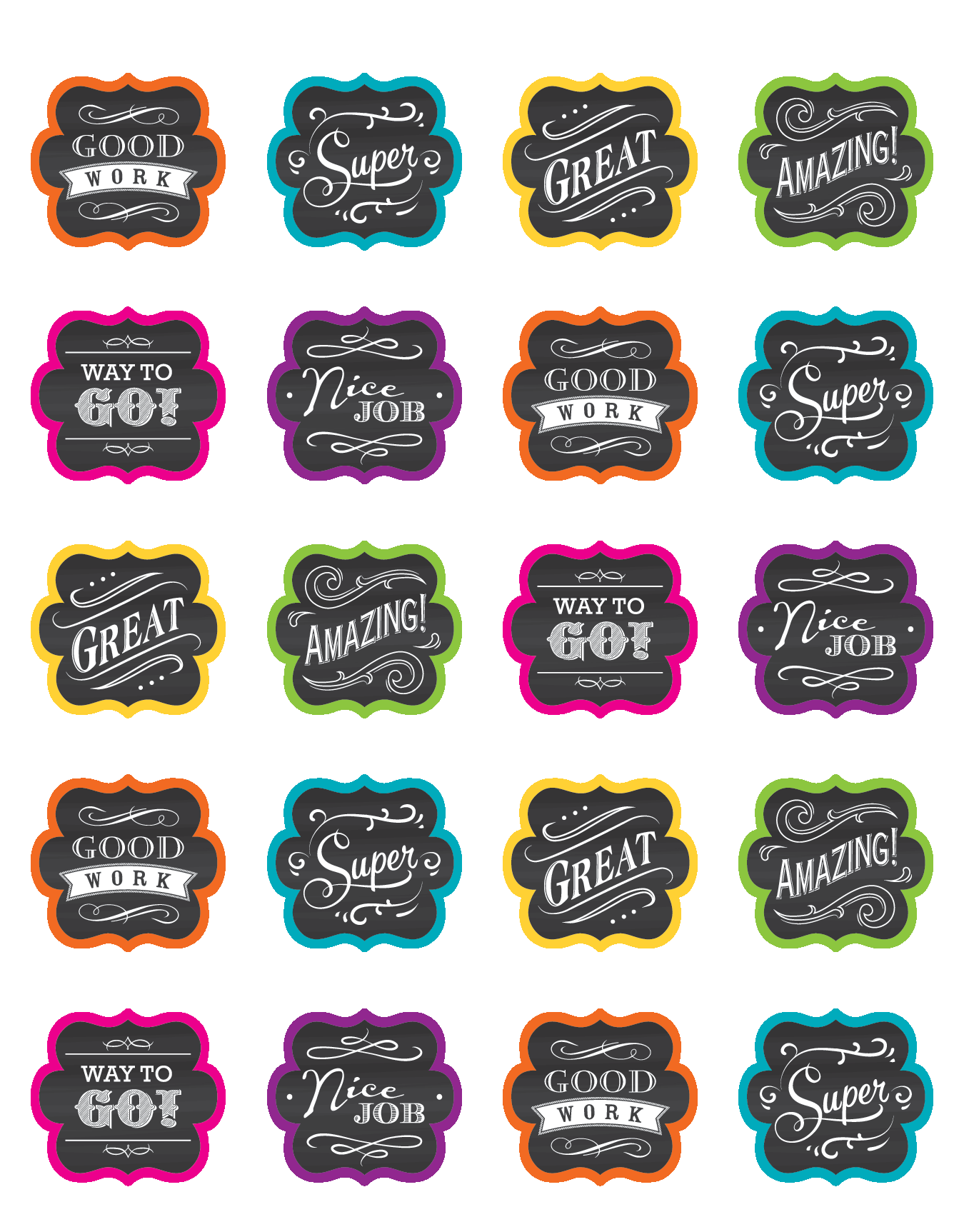 Chalkboard Brights Stickers