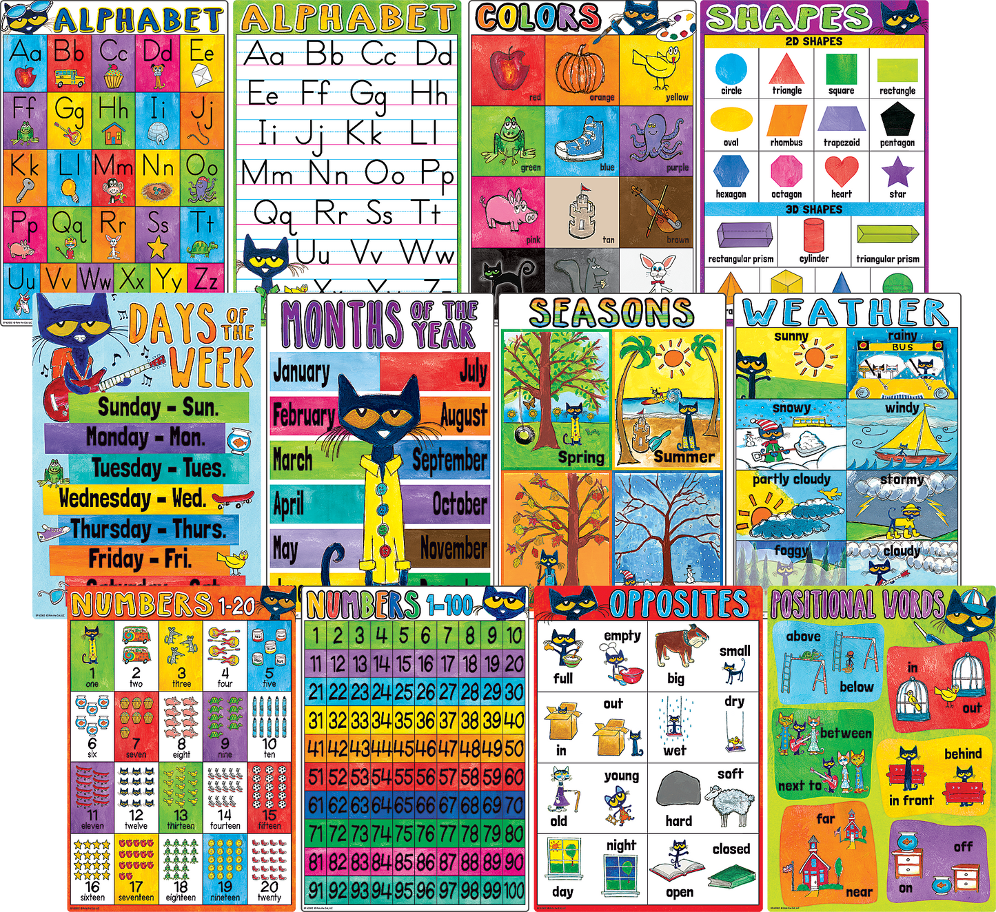 Pete the Cat® Early Learning Small Poster Pack
