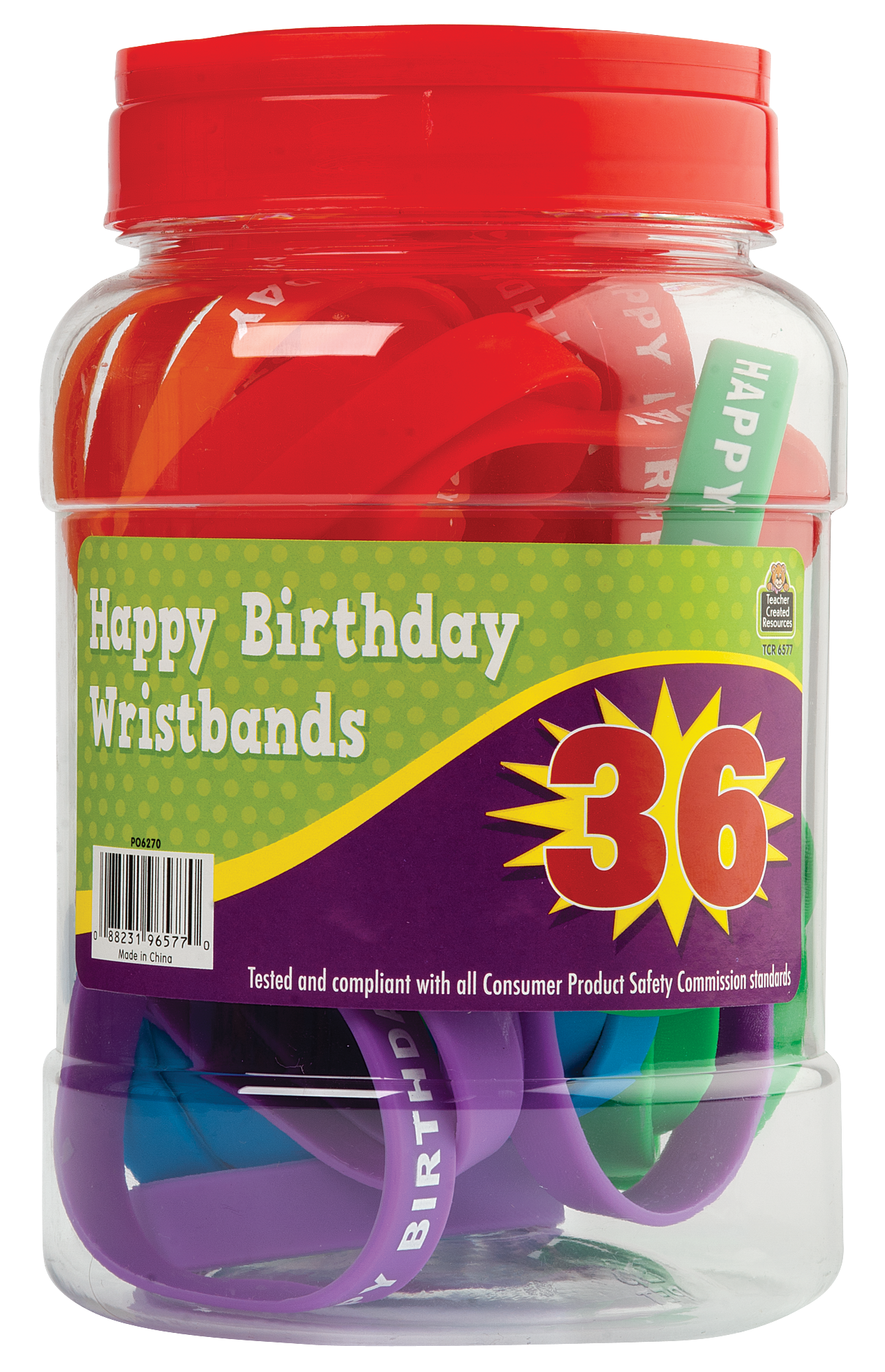 Happy Birthday Wristbands Jar