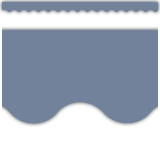 Aegean Blue Scalloped Border Trim