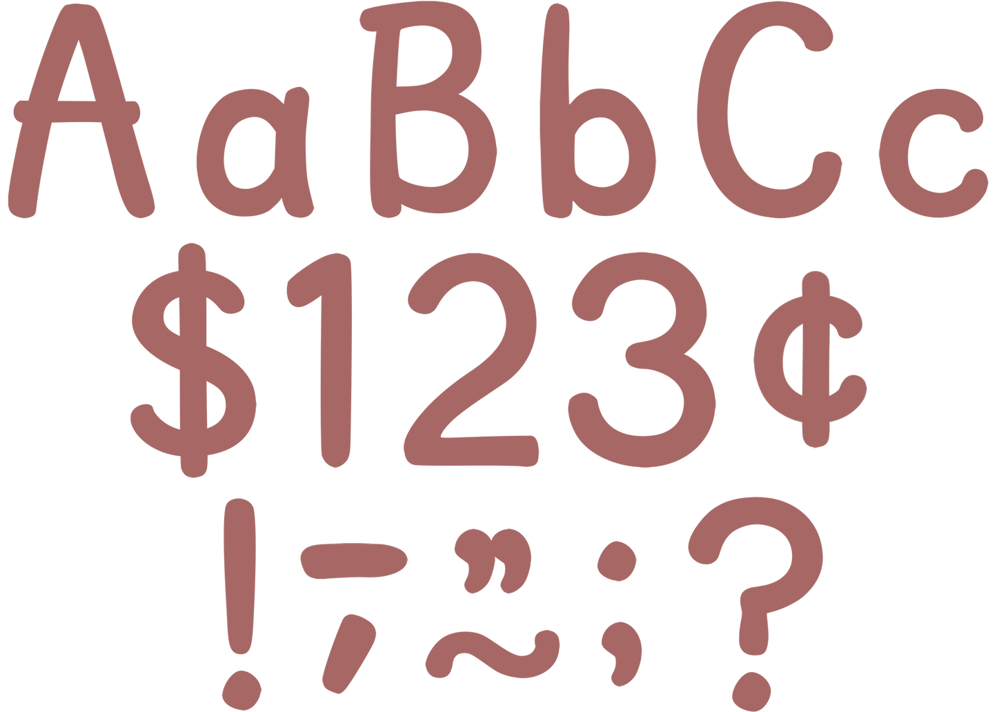 Deep Rose 4" Modern Classic Letters Combo Pack