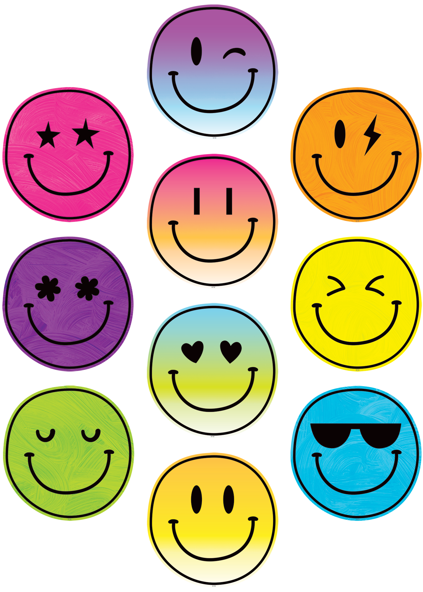 Teacher Created Resources Brights 4Ever Smiley Faces Accents, 30 Per Pack, 3 Packs Teacher Created Resources Brights 4Ever Smiley Faces Accents, 30 Per Pack, 3 Packs