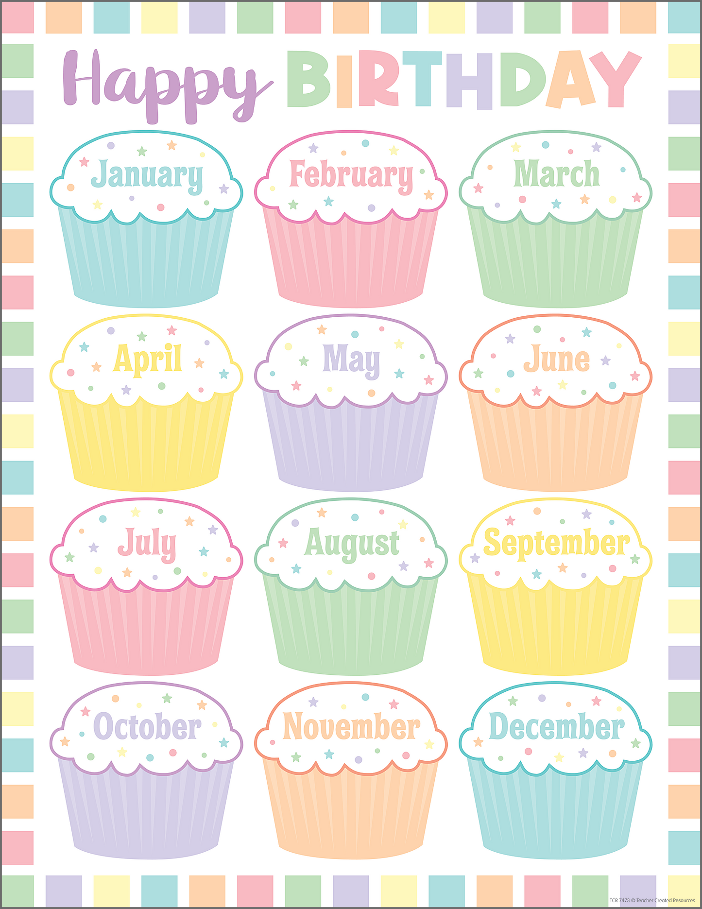 Pastel Pop Happy Birthday Chart