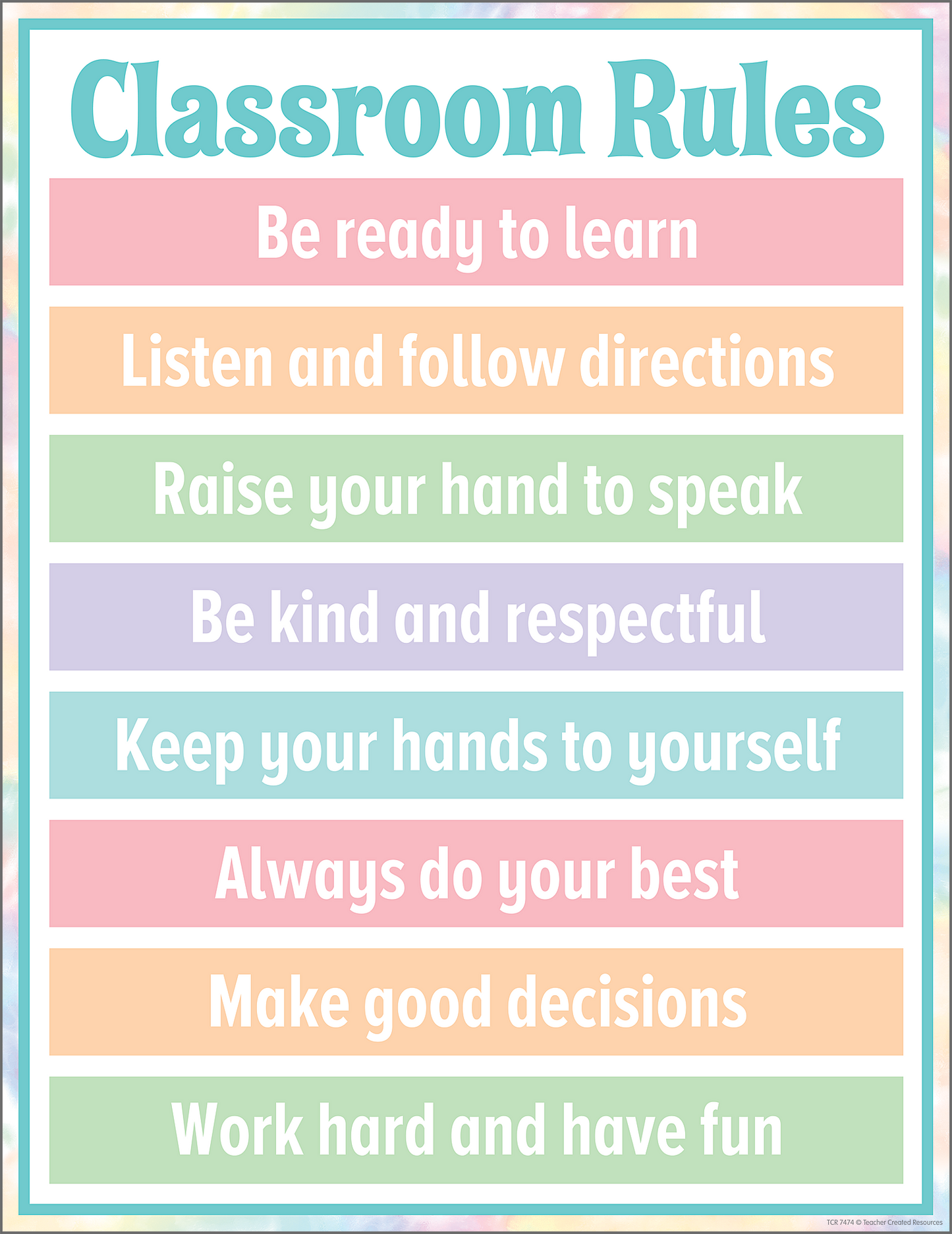 Pastel Pop Classroom Rules Chart