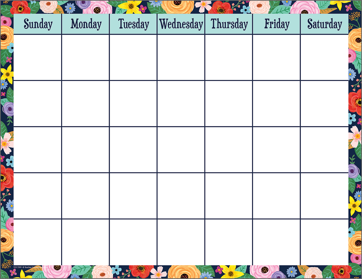 Wildflowers Calendar Chart