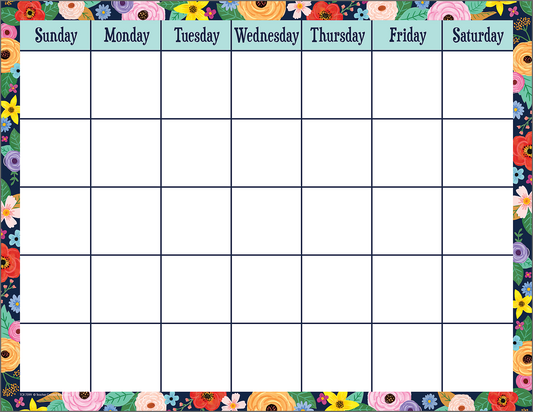 Wildflowers Calendar Chart