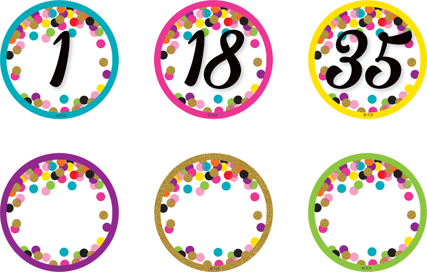 Confetti Numbers Magnetic Accents