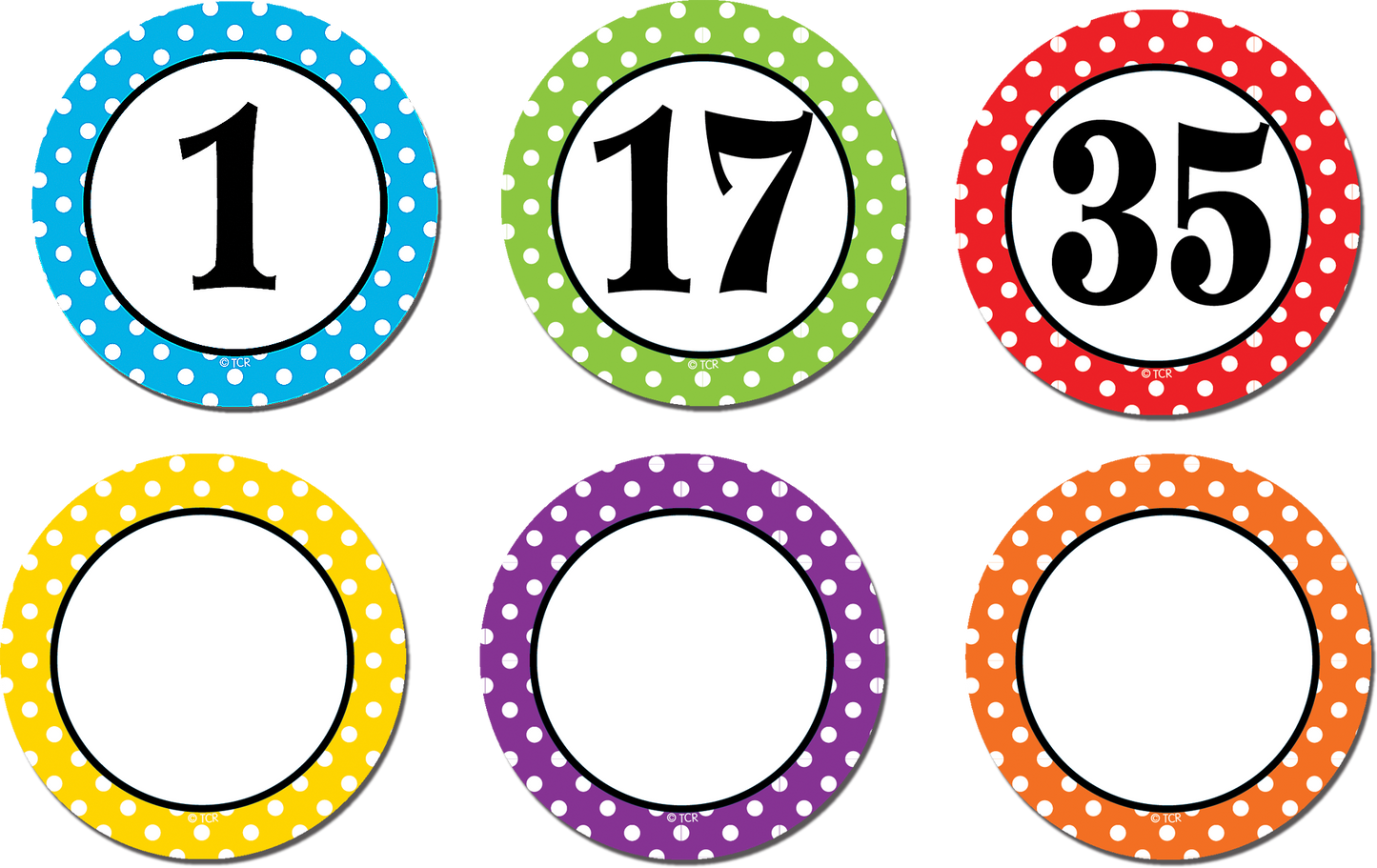 Polka Dots Numbers Magnetic Accents
