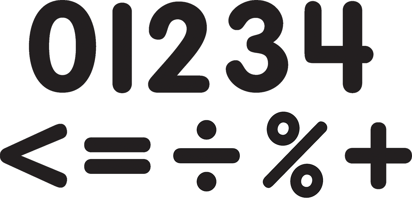 Black Classic 2-1/2" Magnetic Numbers