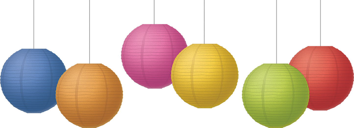 Colorful 8" Hanging Paper Lanterns