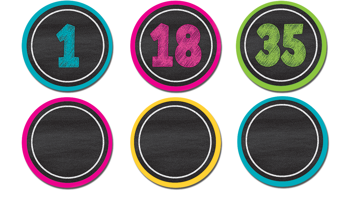 Chalkboard Brights Numbers Magnetic Accents