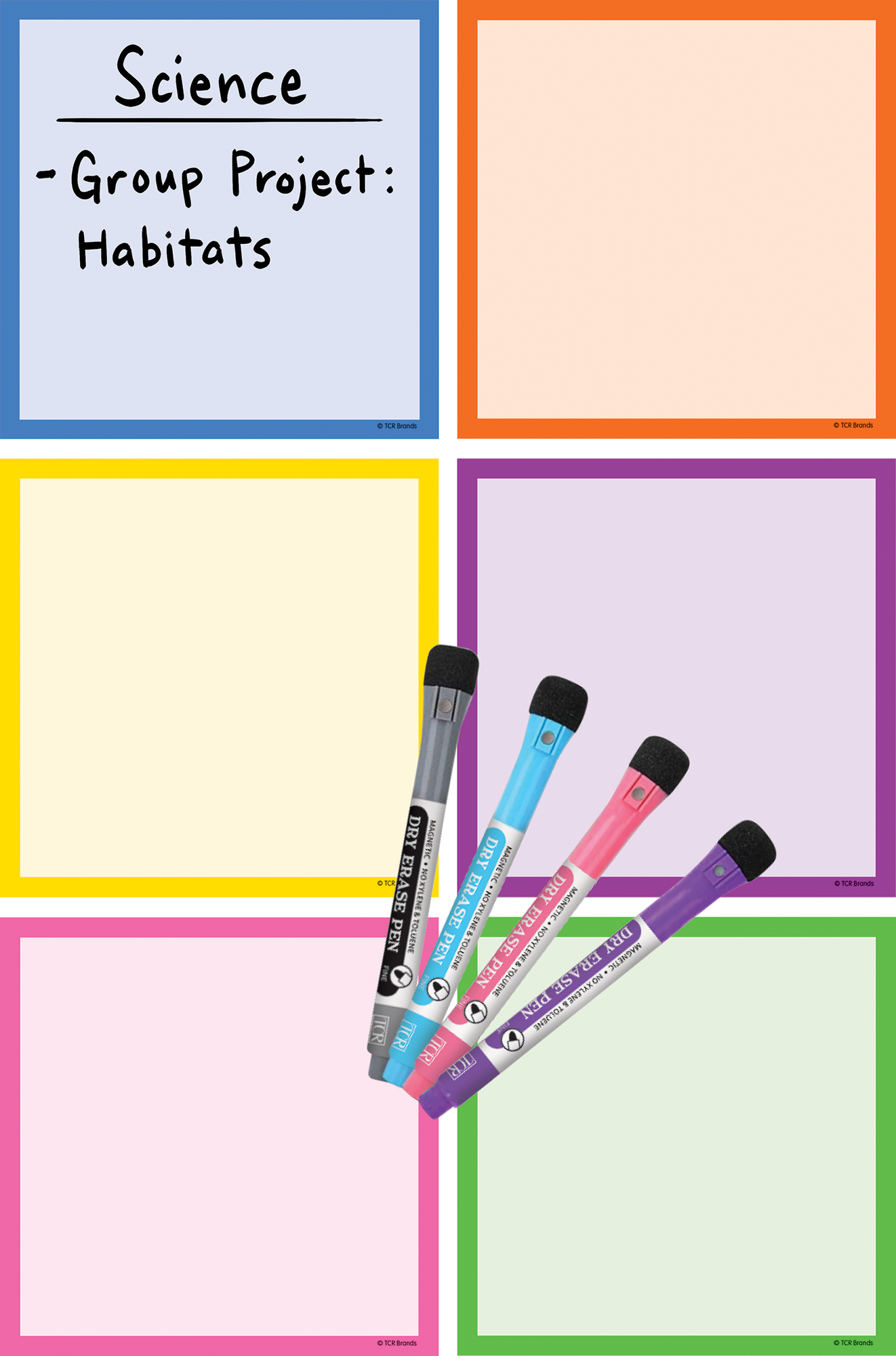 Colorful Dry-Erase Magnetic Square Notes
