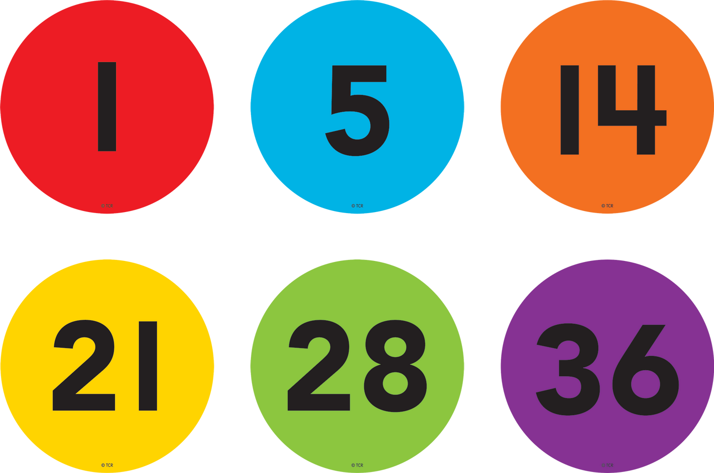 Spot On® Floor Markers Numbers 1–36 - 4"