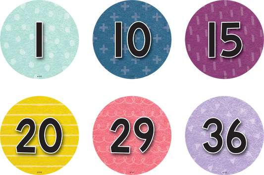 Spot On® Floor Markers Oh Happy Day Numbers 1–36 - 4"