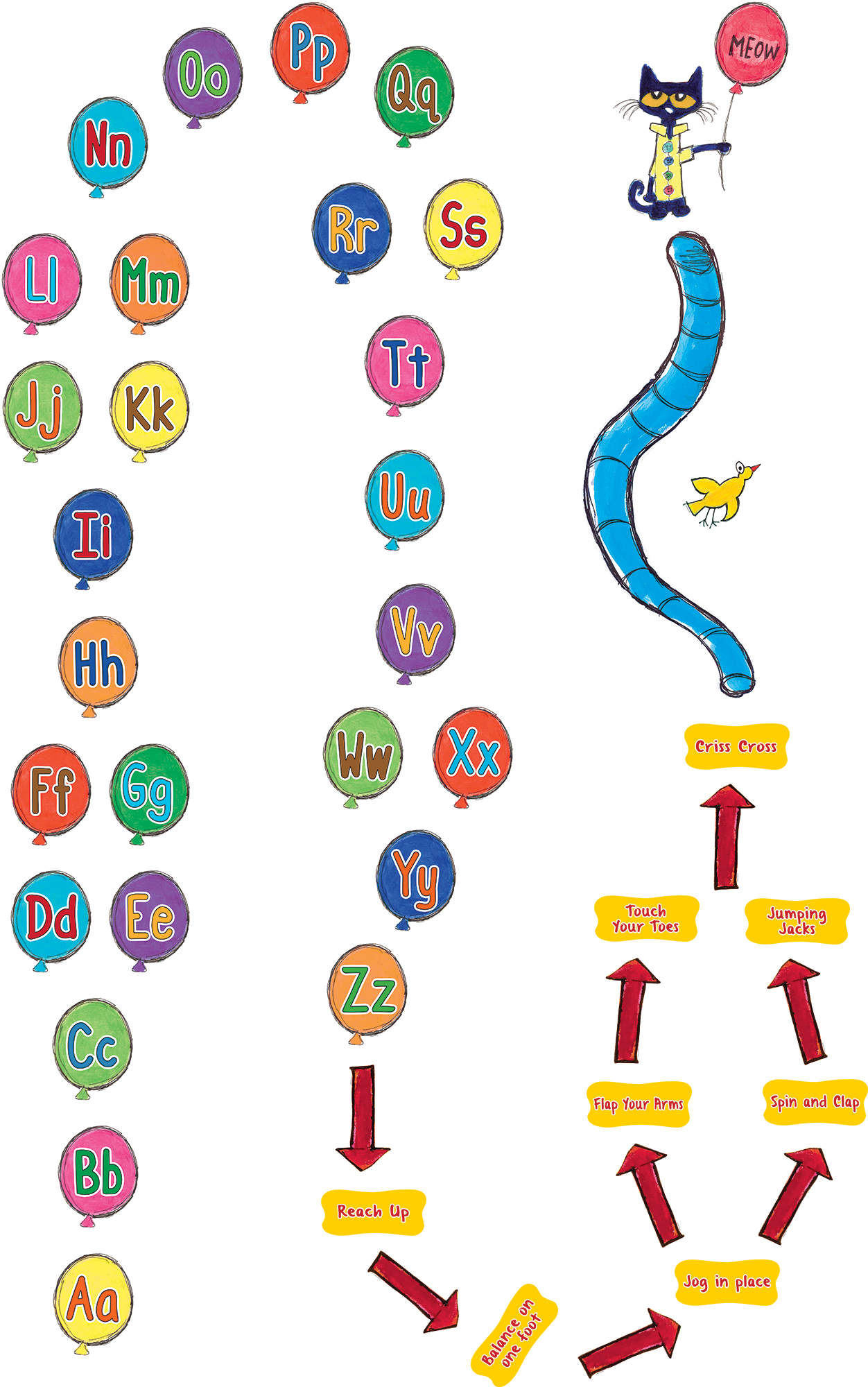 Pete the Cat® Alphabet Balloons Sensory Path