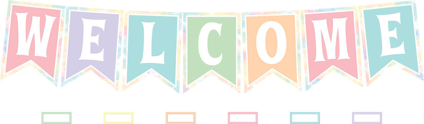 Pastel Pop Pennants Welcome Bulletin Board