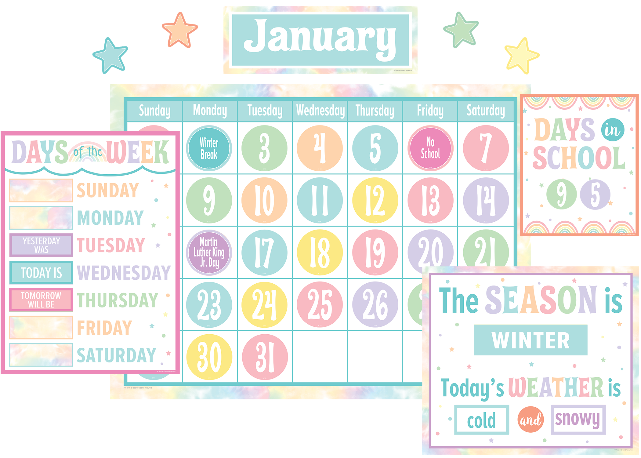 Pastel Pop Calendar Bulletin Board McGregor's Teacher Supplies