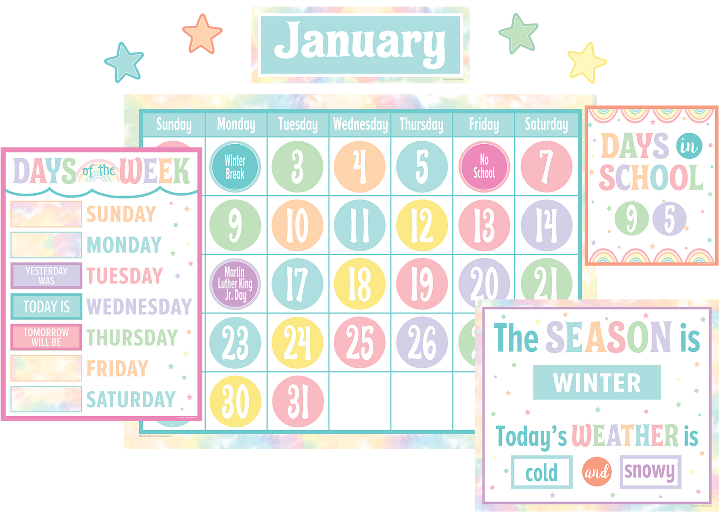Pastel Pop Calendar Bulletin Board